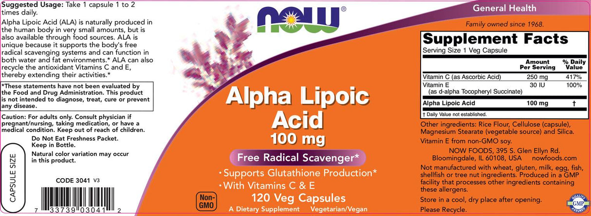Alpha Lipoic Acid 100 mg - 120 capsules - Nutra Best Europe