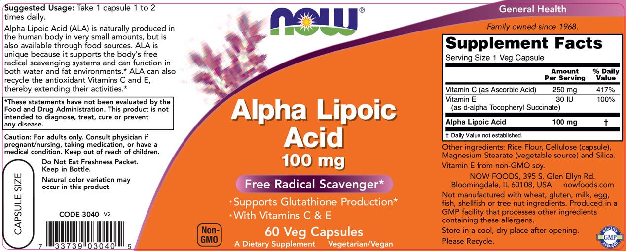Alpha Lipoic Acid 100 mg - 60 capsules - Nutra Best Europe