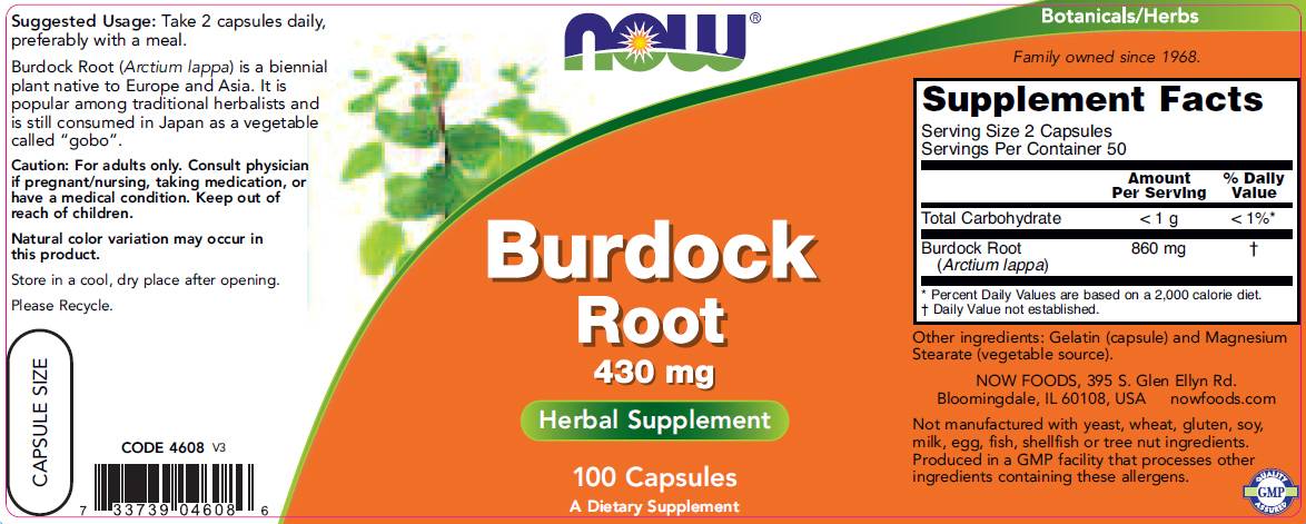 Burdock Root 430 mg - 100 capsules - Nutra Best Europe