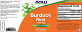Burdock Root 430 mg - 100 capsules - Nutra Best Europe