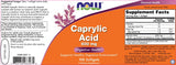 Caprylic Acid 600 mg - 100 Gel capsules - Nutra Best Europe