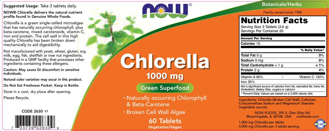 Chlorella 1000 mg - 60 Tablets - Nutra Best Europe