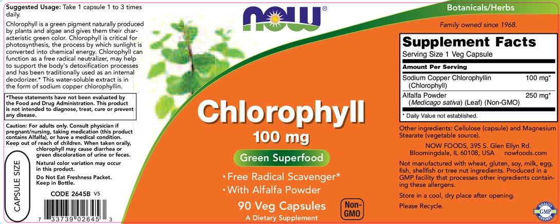 Chlorophyll 100 mg - 90 capsules - Nutra Best Europe