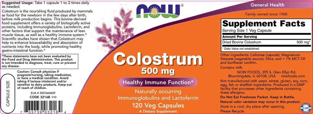 Colostrum 500 mg - 120 capsules - Nutra Best Europe