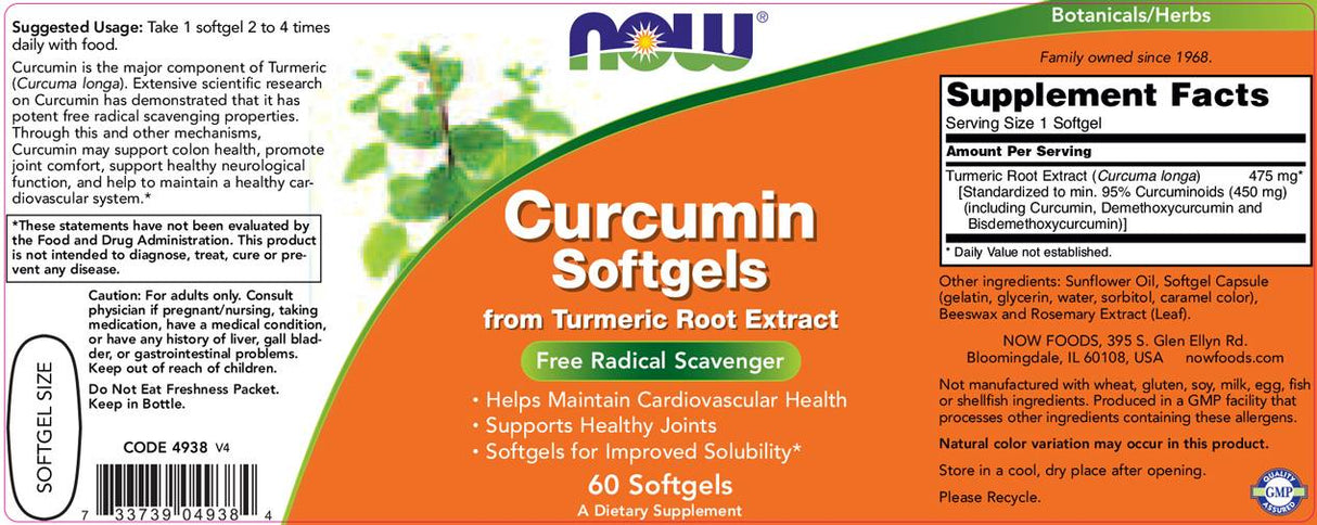 Turmeric Curcumin Softgels 475 mg - 60 Softgels - Nutra Best Europe