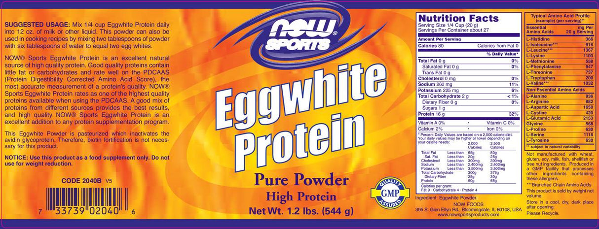 Eggwhite Protein - 544 grams - Nutra Best Europe