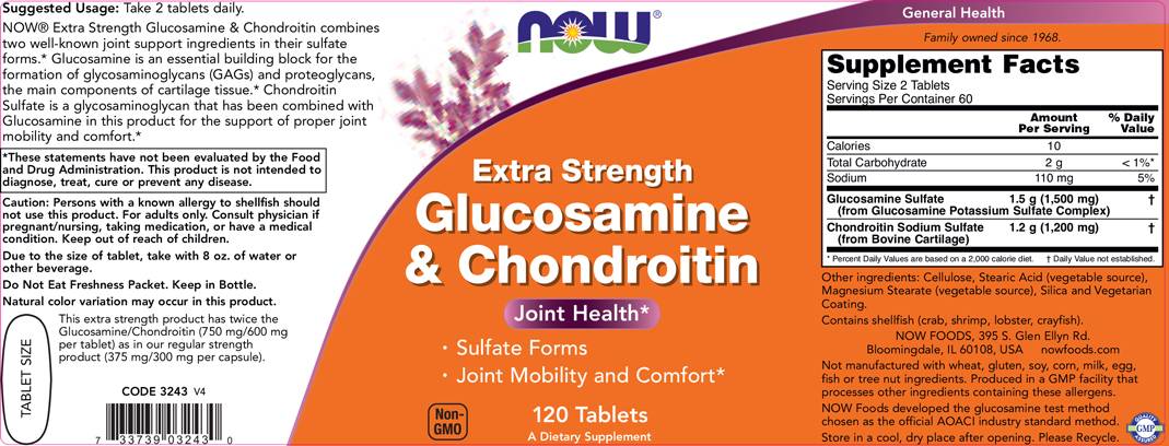 Glucosamine & Chondroitin / Extra Strength - 240 Tablets - Nutra Best Europe