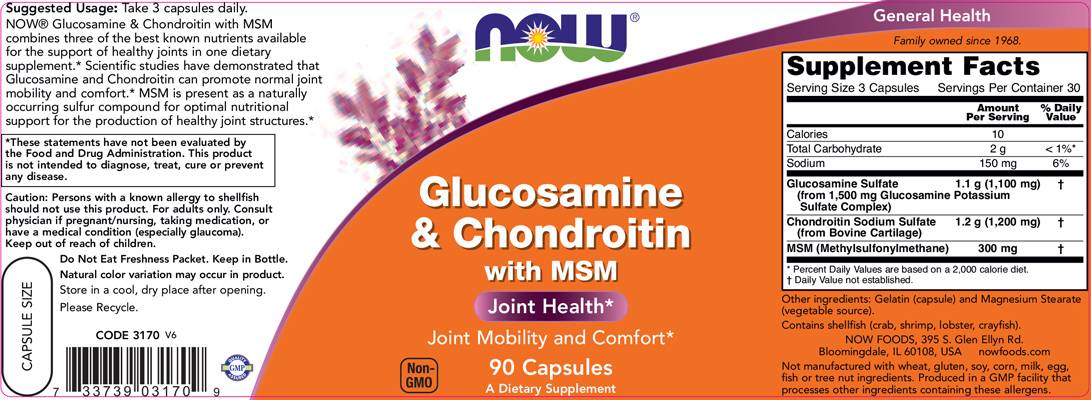 Glucosamine & Chondroitin + MSM - 90 capsules - Nutra Best Europe