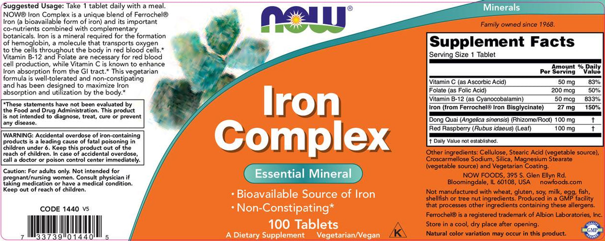 Iron Complex - 100 Tablets - Nutra Best Europe