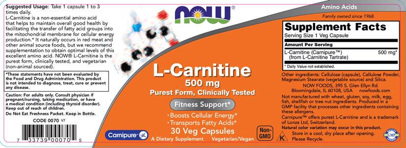 L-Carnitine 500 mg | Carnipure® - 30 capsules - Nutra Best Europe