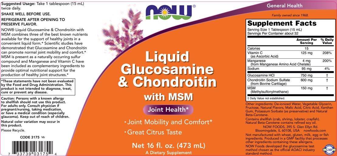 Liquid Glucosamine & Chondroitin with MSM - 473 ml - Nutra Best Europe