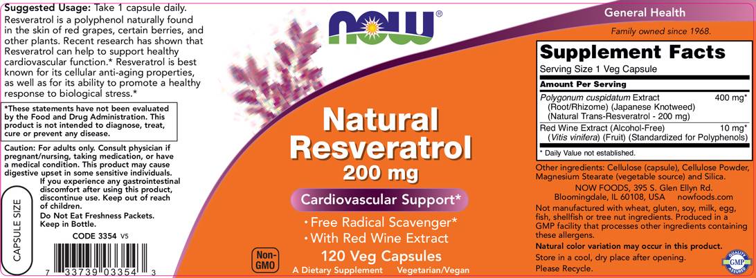 Natural Resveratrol 200 mg - 120 capsules - Nutra Best Europe