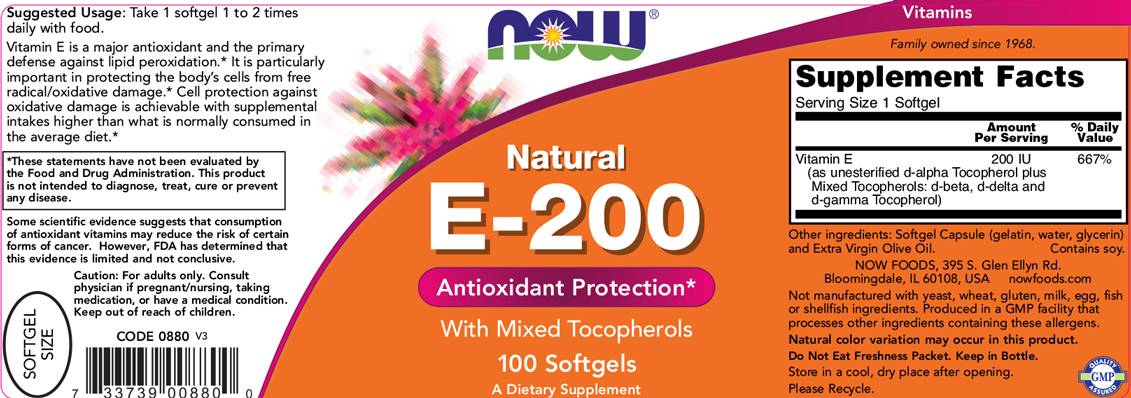 Vitamin E-200 IU MT - 100 Gel capsules - Nutra Best Europe