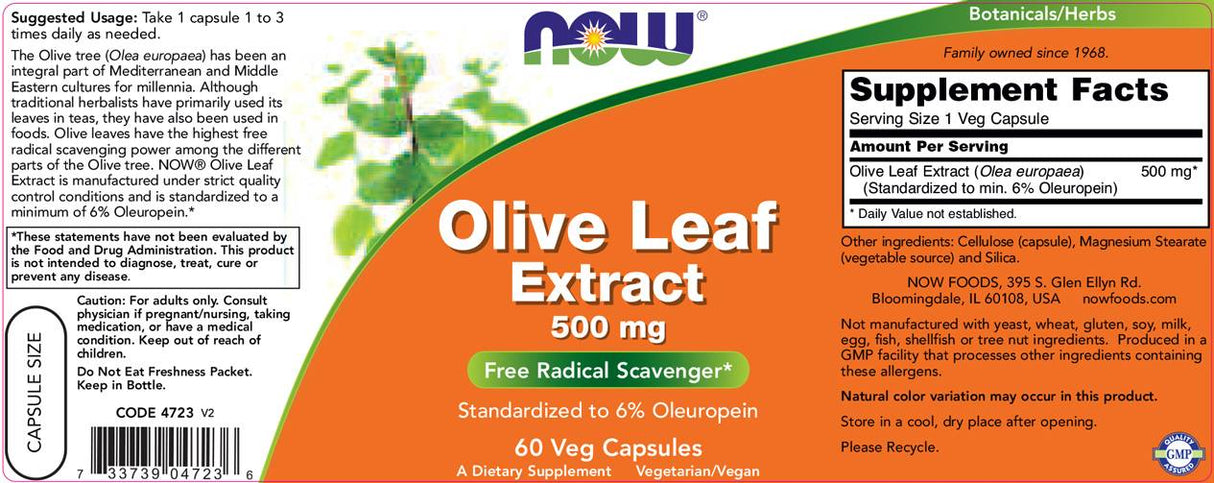 Olive Leaf Extract 500 mg - 60 capsules - Nutra Best Europe