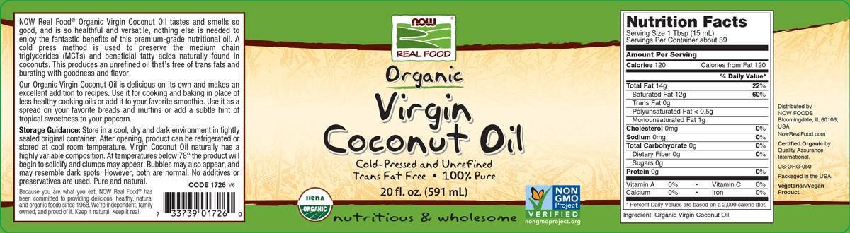 Coconut Oil Organic Virgin - 591 grams - Nutra Best Europe
