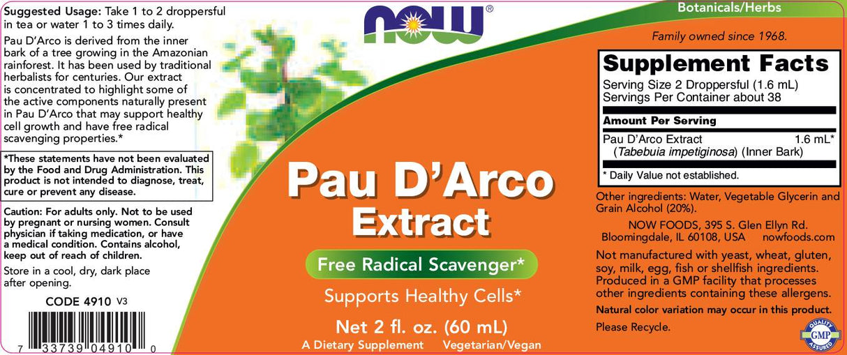 Pau D'Arco Extract Liquid - 60 ml - Nutra Best Europe