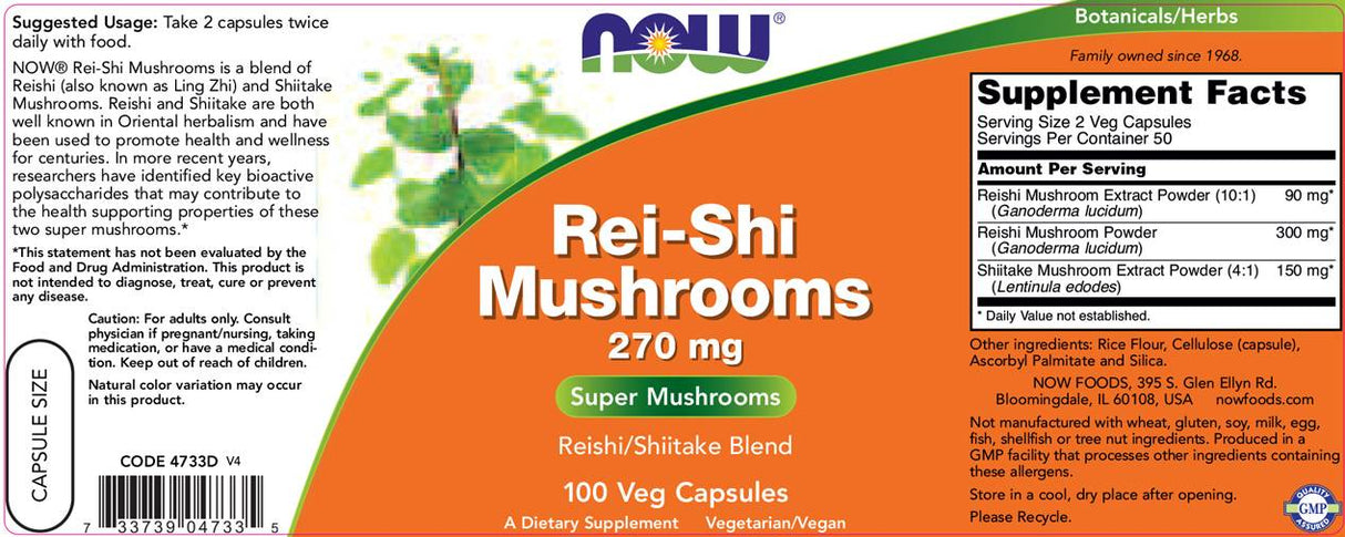 Rei-Shi Mushrooms - 100 capsules - Nutra Best Europe