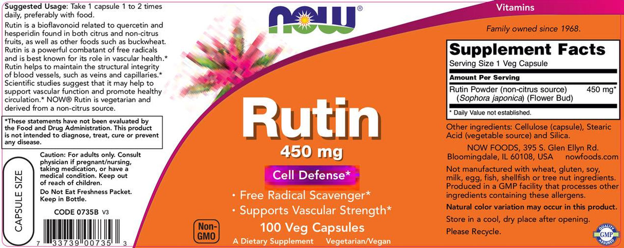 Rutin 450 mg - 100 capsules - Nutra Best Europe