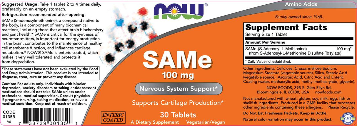 SAMe 100 mg [30 Tablets] - Nutra Best Europe