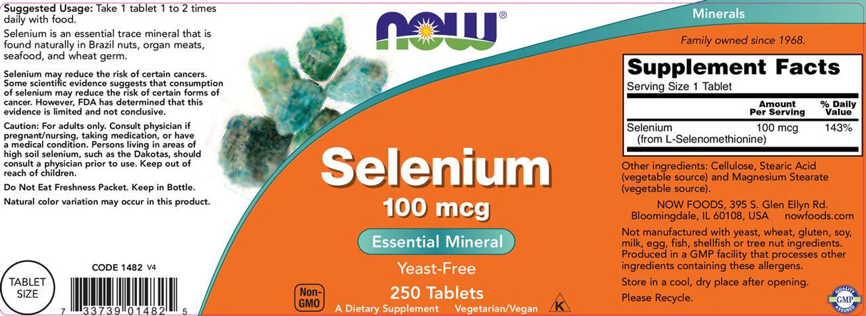 Selenium 100 mcg - 250 Tablets - Nutra Best Europe