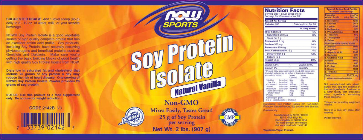 Soy Protein Isolate - 908 grams - Nutra Best Europe