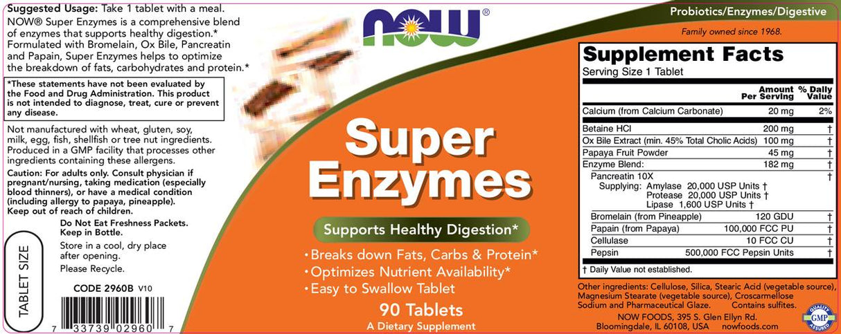 Super Enzymes - 90 Tablets - Nutra Best Europe
