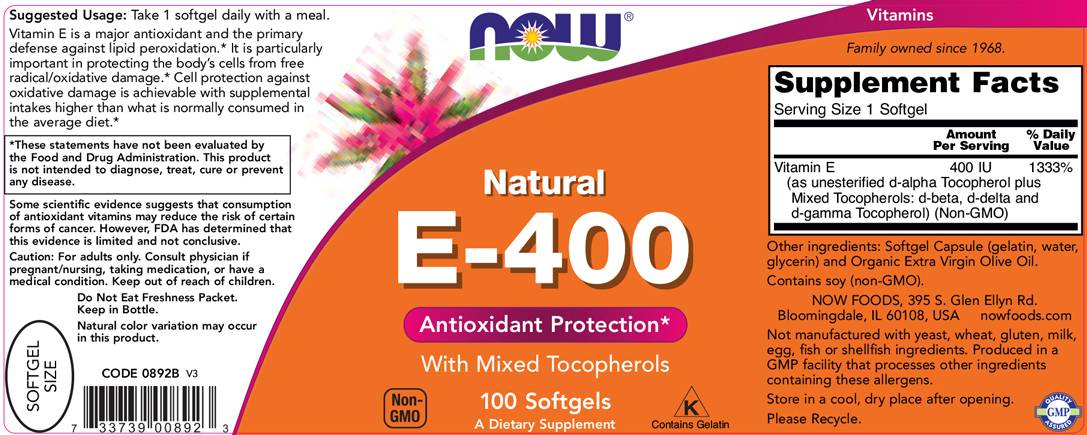 Vitamin E-400 IU MT - 100 Gel capsules - Nutra Best Europe