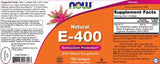 Vitamin E-400 IU MT - 100 Gel capsules - Nutra Best Europe