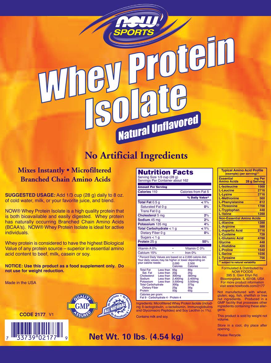 Whey Protein Isolate /Unflavored/ - 4536 grams - Nutra Best Europe