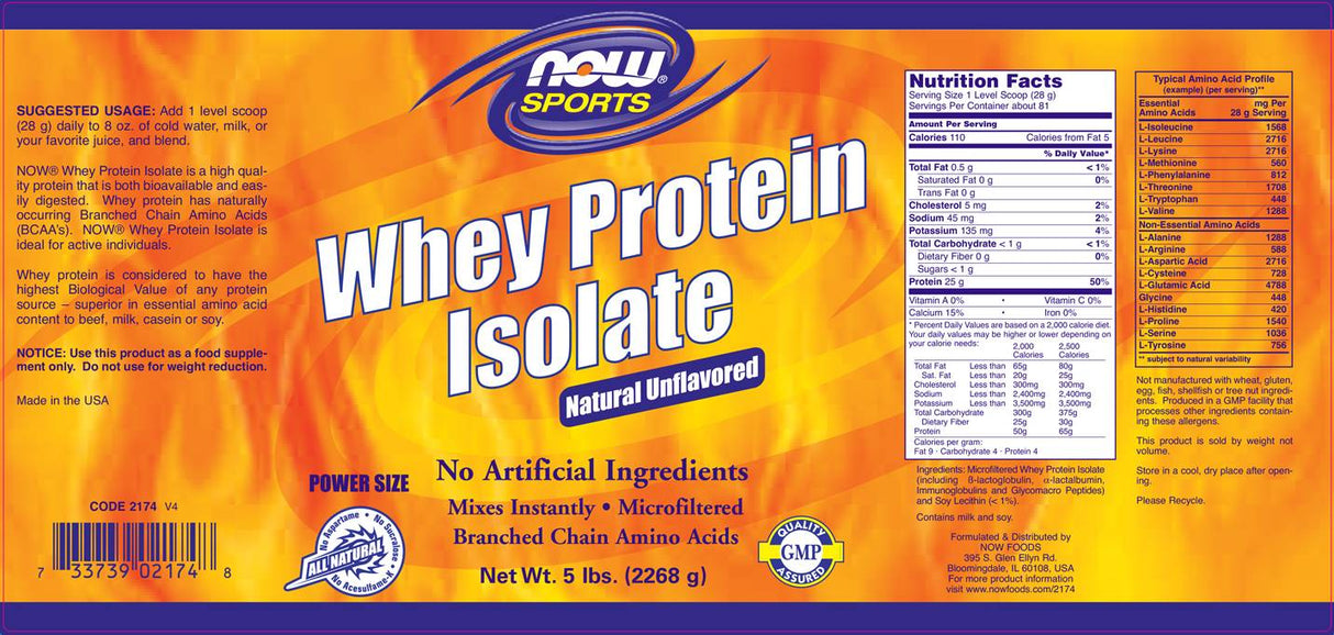 Whey Protein Isolate /Unflavored/ - 2268 grams - Nutra Best Europe