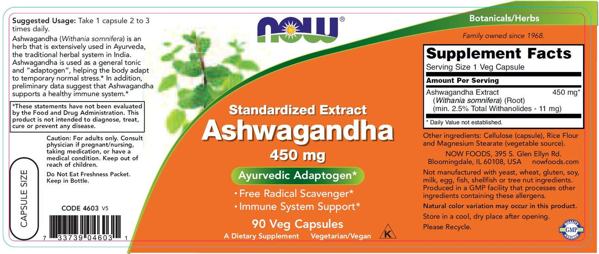 Ashwagandha Extract 450 mg - 90 capsules - Nutra Best Europe