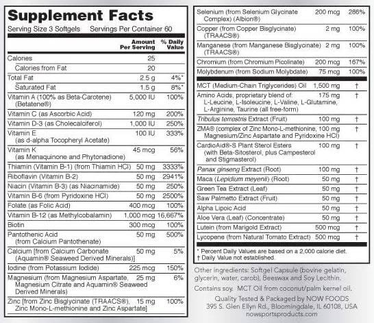 Men's Active Sports Multi - 90 Gel capsules - Nutra Best Europe