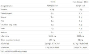 Carnitine 60000+ Synephrine - 500 ml - Nutra Best Europe