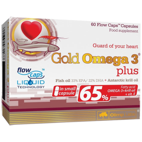 Gold Omega 3 65% + Krill Oil 60 capsules - Nutra Best Europe