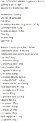 Gold Beef-Pro Amino Mega Tabs - 300 Tablets - Nutra Best Europe
