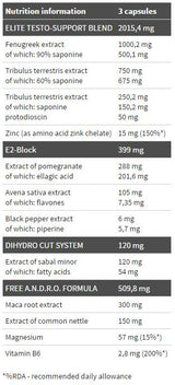 T-100 Hardcore Elite ANDRO Male - 120 capsules - Nutra Best Europe