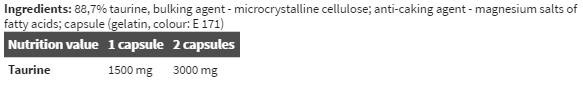 Taurine Mega Caps - 120 capsules - Nutra Best Europe
