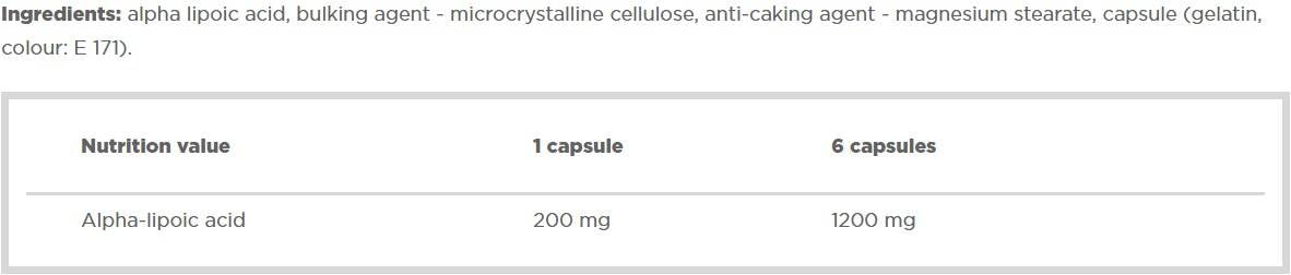 ALA 200 - 120 capsules - Nutra Best Europe