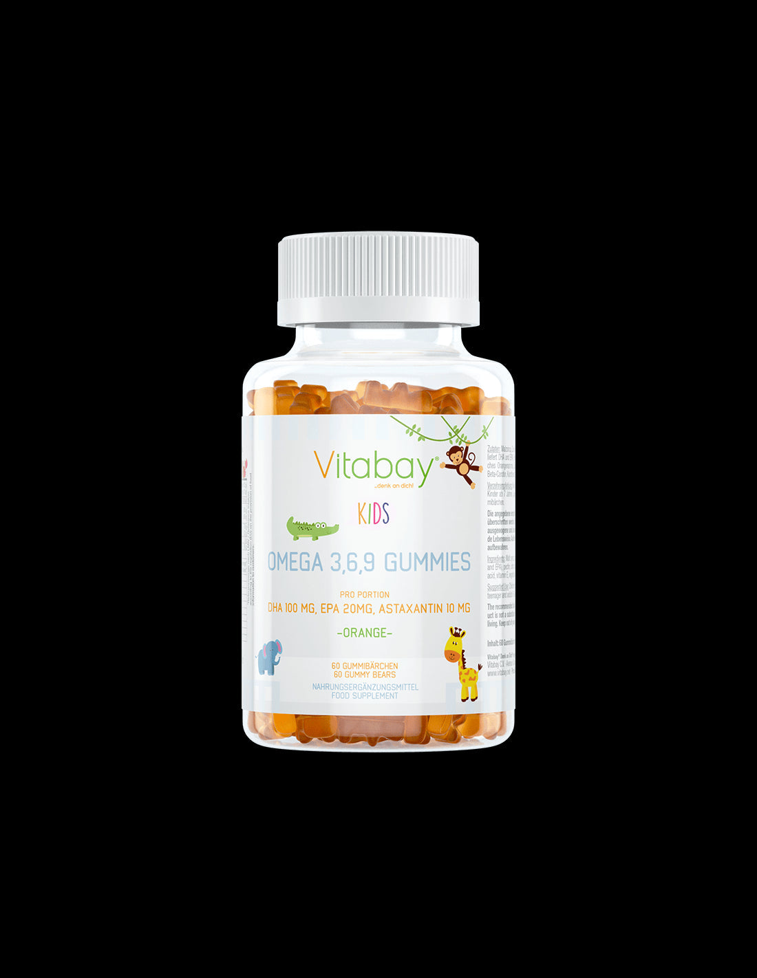 Omega 3-6-9 Gummies Kids / Omega 3-6-9 for children, 60 jelly tablets with orange flavor - Nutra Best Europe