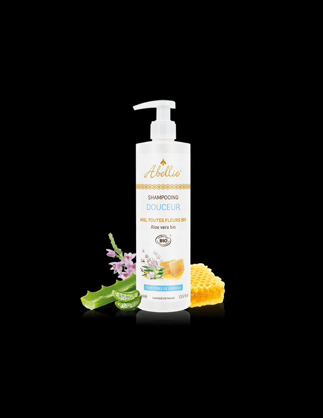 Softening hair shampoo with organic honey and aloe vera, 400 ml - Nutra Best Europe