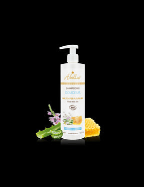 Softening hair shampoo with organic honey and aloe vera, 400 ml - Nutra Best Europe