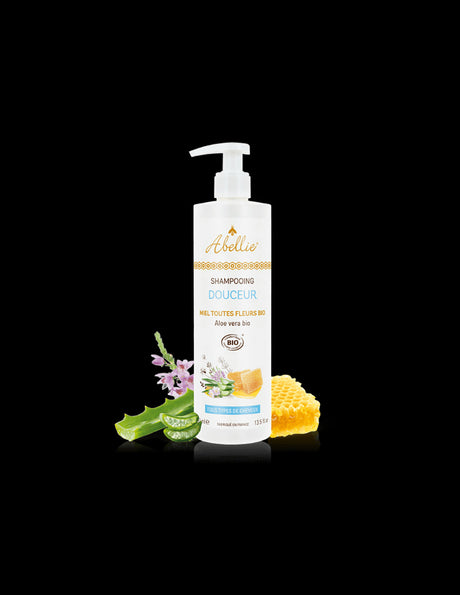 Softening hair shampoo with organic honey and aloe vera, 400 ml - Nutra Best Europe