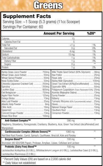 Orange OxiMega GREENS - 318 grams - Nutra Best Europe