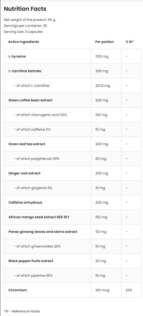 Fat Burner / Extreme 90 capsules - Nutra Best Europe