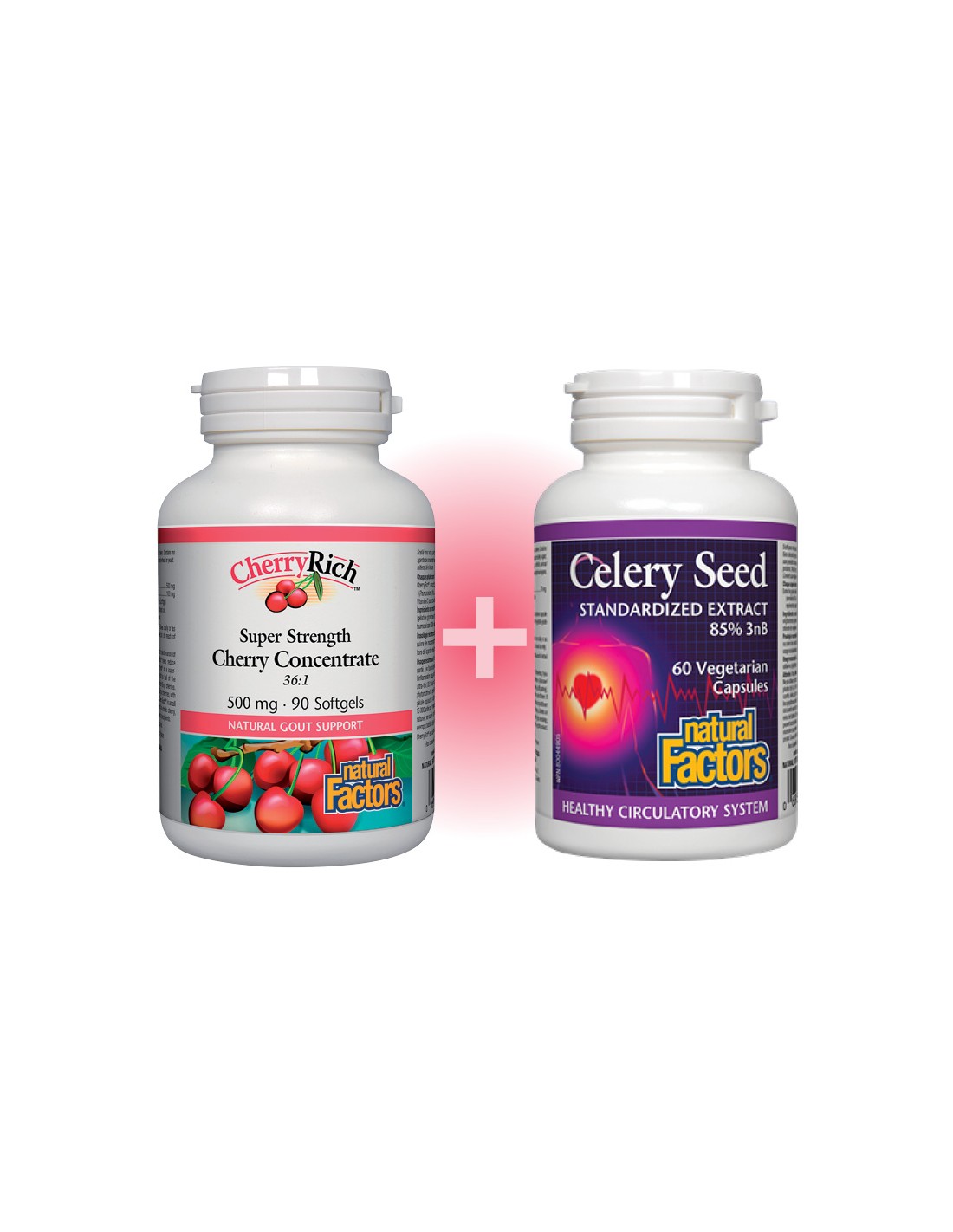 Package Cherry Super Concentrate + Celery Extract Natural Factors - Nutra Best Europe