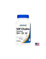 CDP choline & citicoline for memory and concentration, 300 mg x 120 capsules for 4 months of intake - Nutra Best Europe