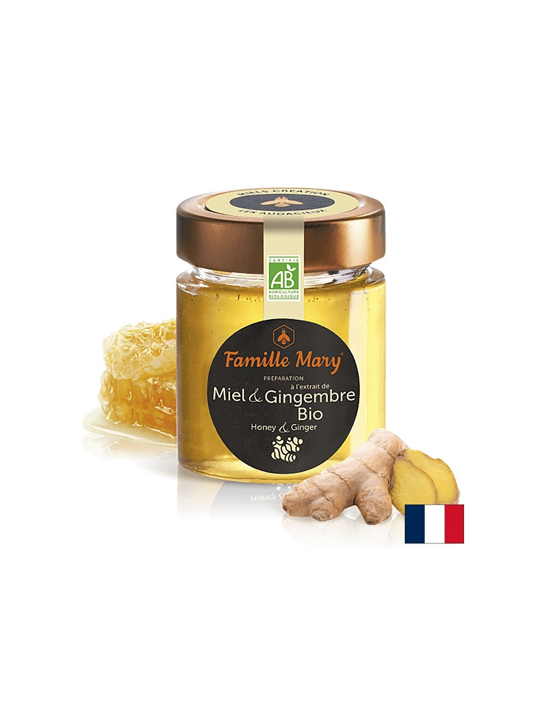 Bee acacia honey + Ginger BIO - Miel Gingembre BIO, 170 g - Nutra Best Europe