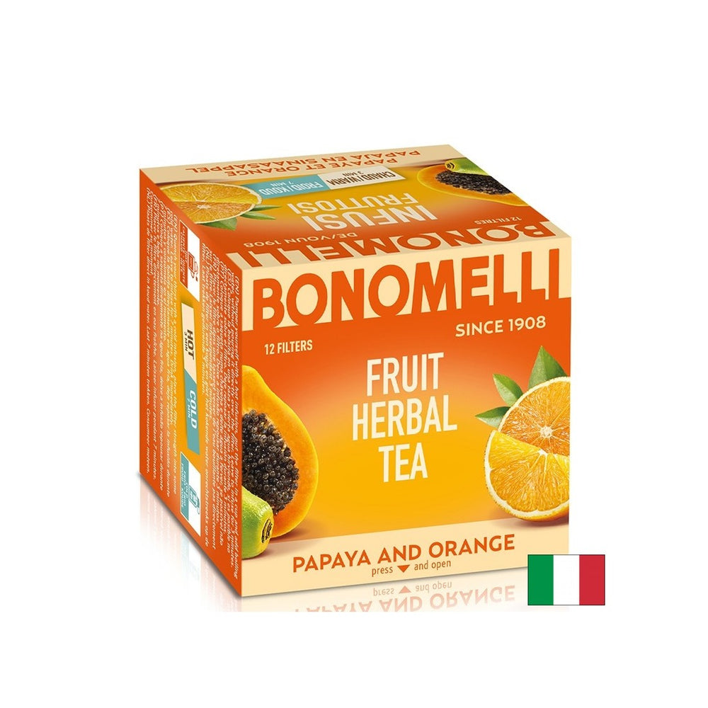 Fruit tea with papaya and orange peel - Exotic freshness and natural vitality, 12 sachets - Nutra Best Europe
