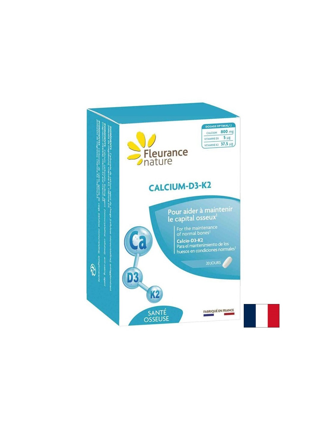 Supports bones and teeth - Calcium + Vitamin D3, K2, 60 tablets - Nutra Best Europe