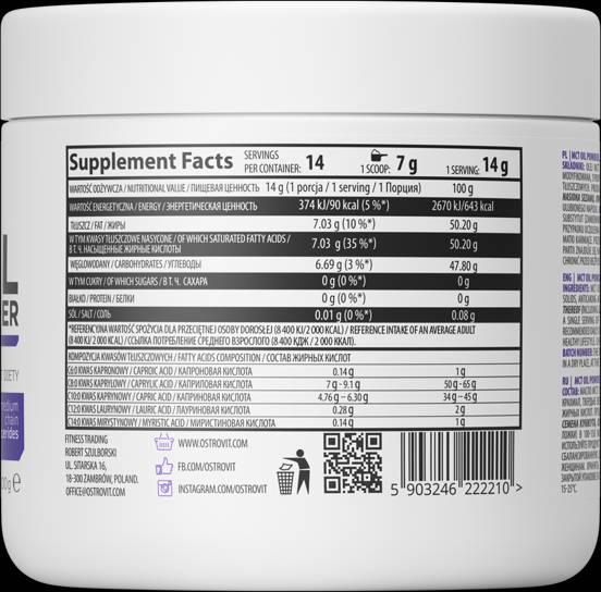 MCT Oil Powder 200 grams - Nutra Best Europe